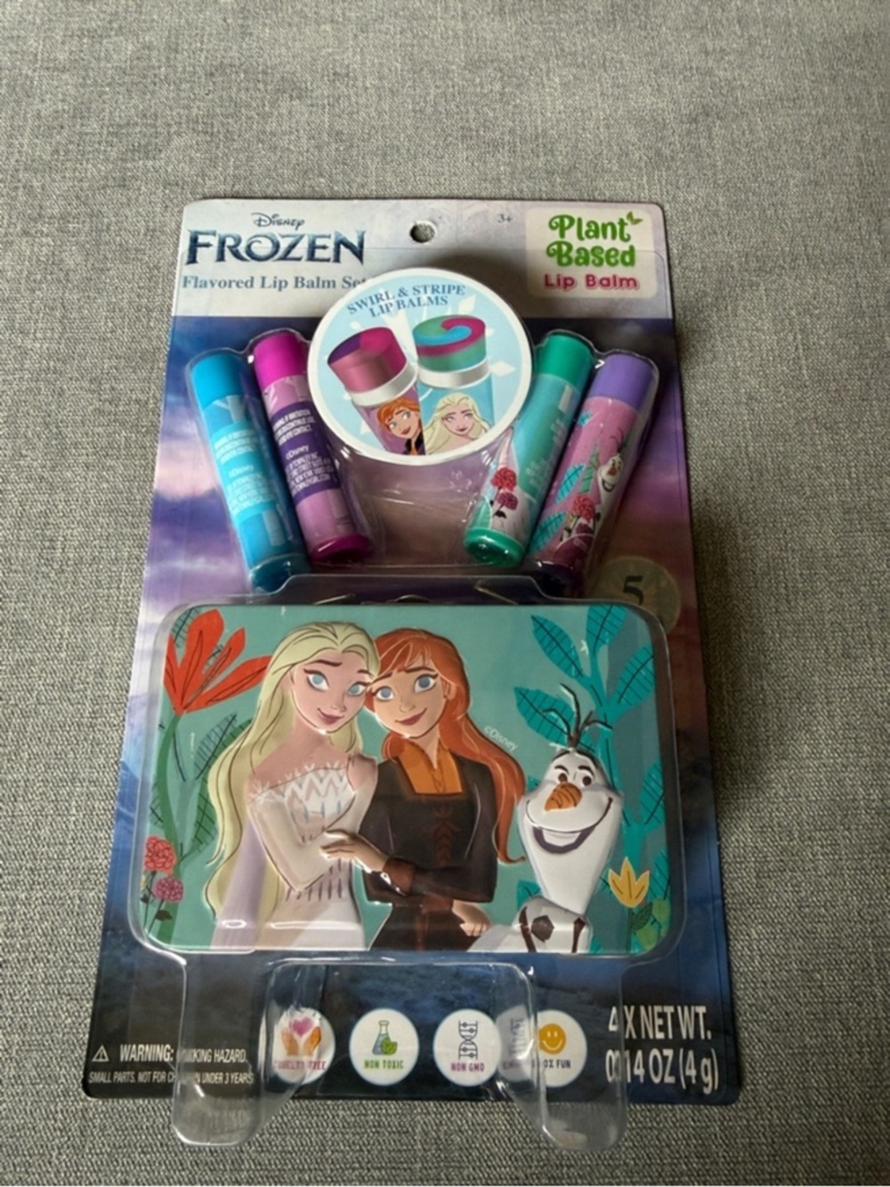 Disney Frozen Lip Balm Set - Plant Based Lip Balm Swirl and Stripes